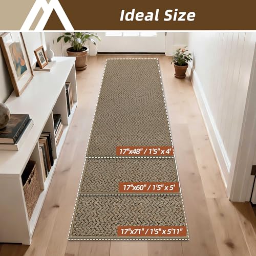Dirt Trapper Door Mat 17"x60" Non Slip Washable Taupe (10.2 Sq Ft)