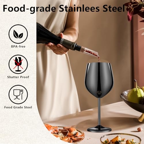 Unbreakable Stainless Steel Wine Glasses Set of 4 (4 Count)