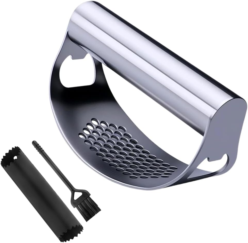 Stainless Steel Garlic Rocker,2025 New Stainless Steel Garlic Press,Garlic Press Rocker,Garlic Cutter (3) - Culinary Roots
