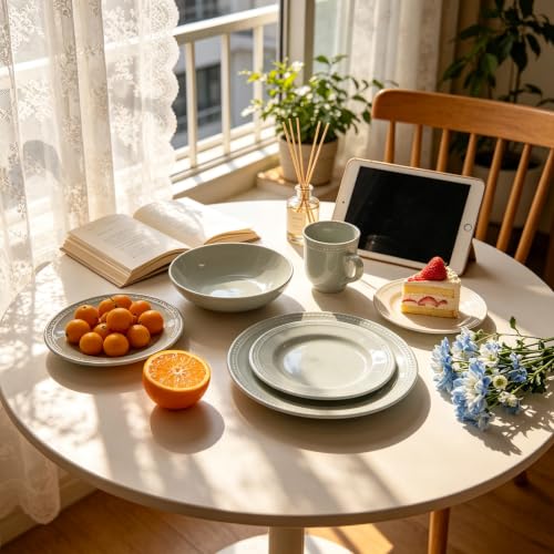 HomeVSS 16 Piece Pearl Dots Stoneware Dinnerware Set