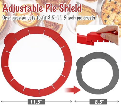 Pie Crust Protector Shield Adjustable Pie Crust Shield Fits 11.5 (2 Count)