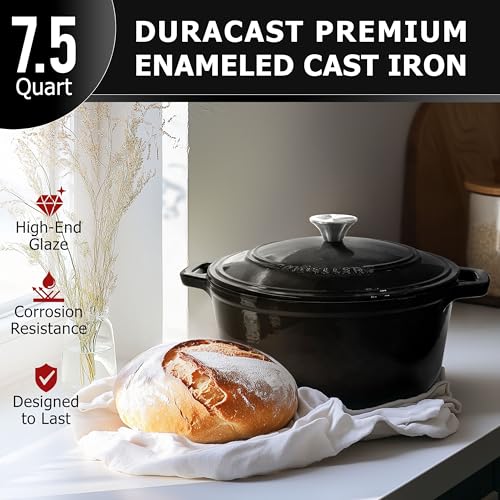 MUELLER HOME 7.5 QT Enameled Cast Iron Dutch Oven