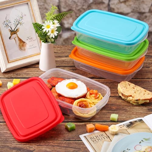 18 Pcs 33 oz Plastic Food Storage Containers with Lids (18 Count)