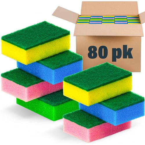 80 Kitchen Scrub Sponges (80 Count)