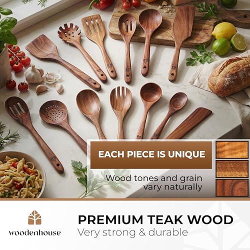 Wooden Spoons for Cooking 13 Pcs (13 Count)