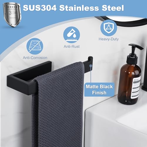 Matte Black Hand Towel Holder