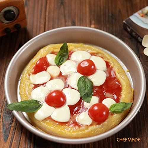 Pizza Pan, 7-Inch Non-Stick Pancake Bakeware for Oven Baking (Champagne Gold)