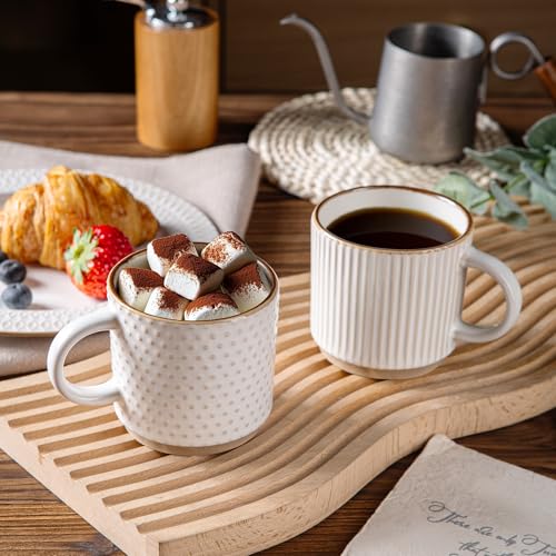 6 OZ Stackable Coffee Mugs Set of 4 (4 Count)