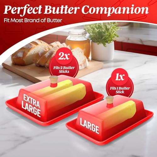 Large Ceramic Butter Dish with Lid for Countertop