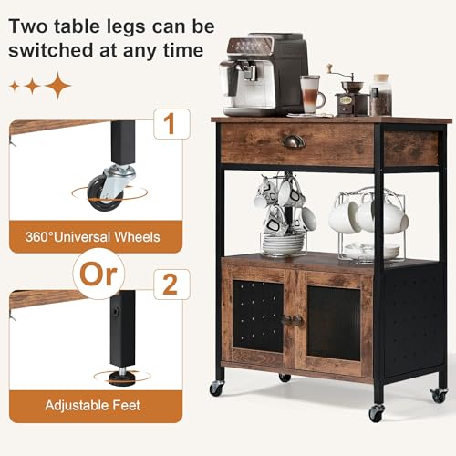 Coffee Bar Cart Cabinet