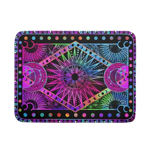 Purple Absorbent Dish Drying Mat Sun and Moon Microfiber Drying Pad for Kitchen Counter Decor Large