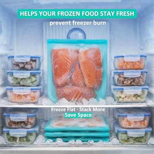100% Silicone Reusable Gallon Freezer Bags (4 Count)