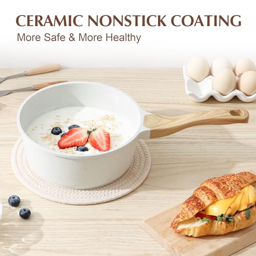 2.5 QT Ceramic Nonstick Saucepan with Lid