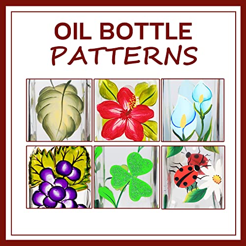 17oz Hand Painted Glass Olive Oil Bottle