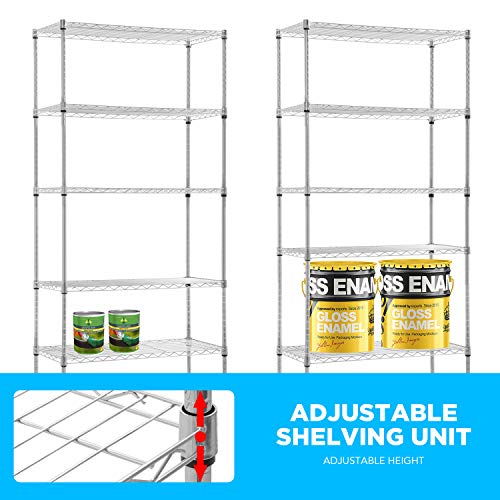 5 Tier Wire Shelf with Wheels
