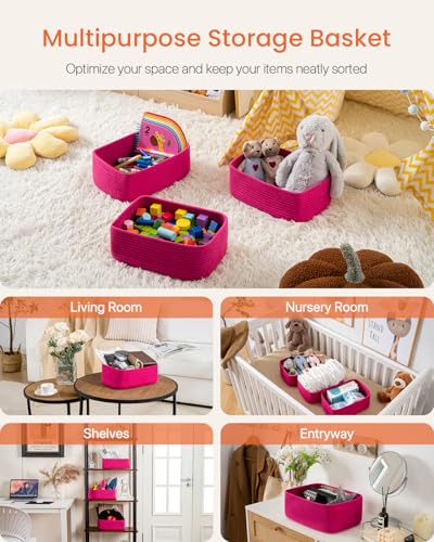 Small Woven Storage Basket for Organizing (3 Count)