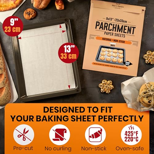 220 Pcs 9x13" Parchment Paper Sheets by Baker's Signature (220 Count)
