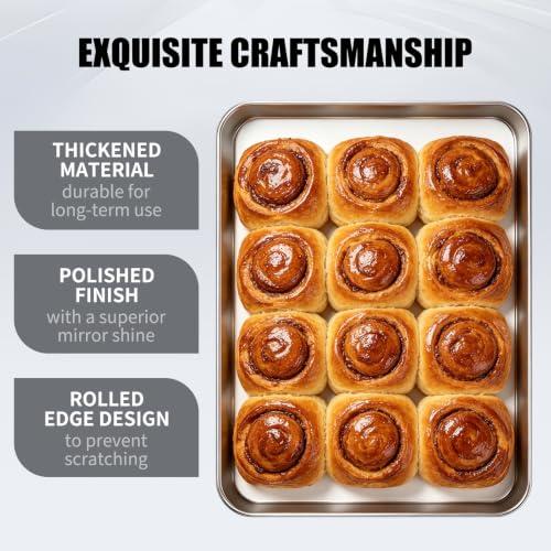 Commercial Grade Heavy Duty Baking Sheets Set of 2