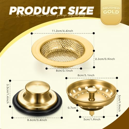 3 Pcs Sink Plug Stopper Disposal Drain Strainer (3 Count)