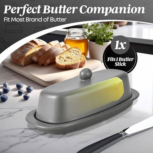 Standard Ceramic Butter Dish with Lid for Countertop