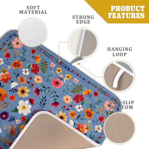 Lovely Flowers Dish Drying Mat