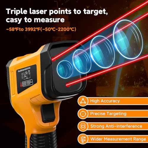 Infrared Thermometer Temperature Gun 3992°F 50