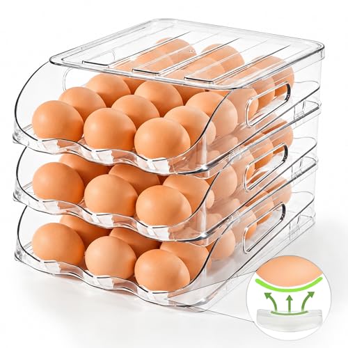 54 Egg Holder for Fridge with Silicone Bumpers