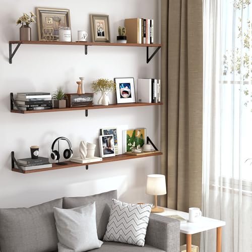 48 Inch Large Wall Bookshelves Set of 3 (3 Count)