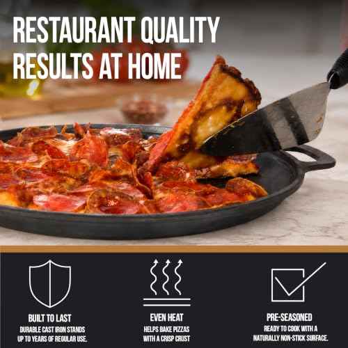 Cast Iron Pizza Pan with Dual Handles