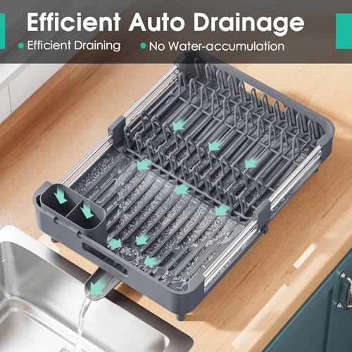 Expandable Dish Drying Rack for Kitchen Counter