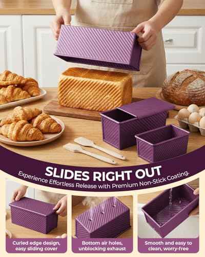 3 Piece Pullman Loaf Pan with Lid (3 Count)