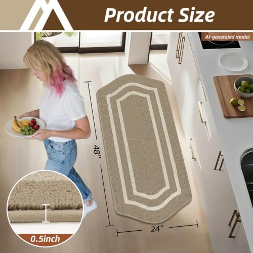 Kitchen Rugs and Mats 24"x48" Non Slip Kitchen Mats for Floor
