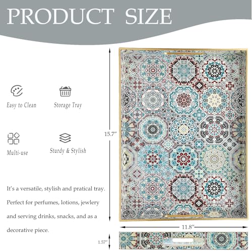 Decorative Serving Tray with Handles
