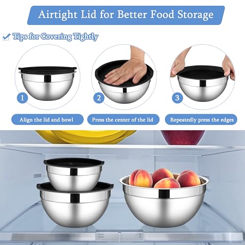 Mixing Bowls with Lids Set of 3 (6 Count)