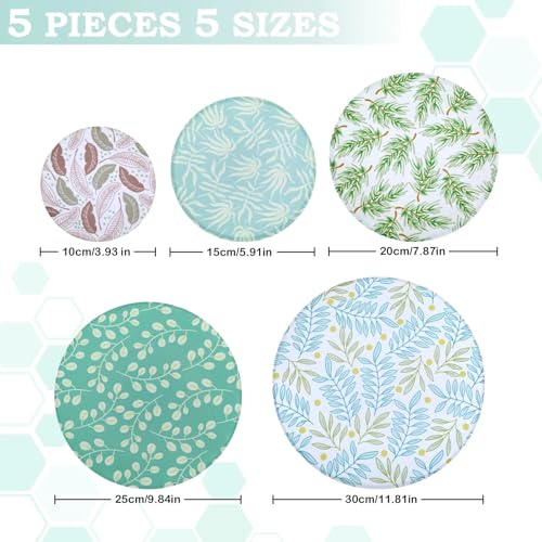 5Pcs Reusable Beeswax Elastic Bowl Covers for Bread Proofing and Food Cover (5 Count)