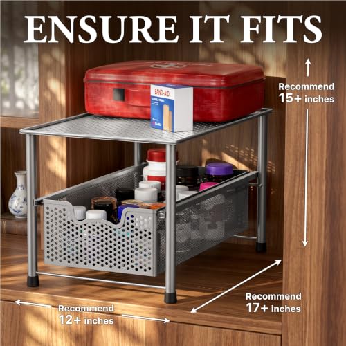 Stackable Under Sink Sliding Basket Drawer