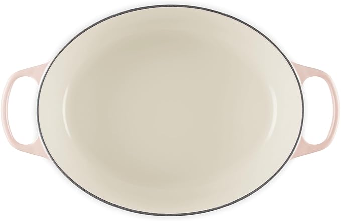 Le Creuset Enameled Cast Iron Signature Oval Dutch Oven, 8 qt., Peche with Light Gold Knob