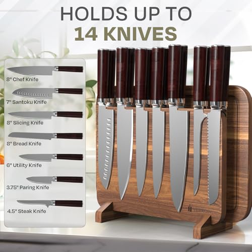 Magnetic Knife Block Countertop and Acacia Wood Chopping Board