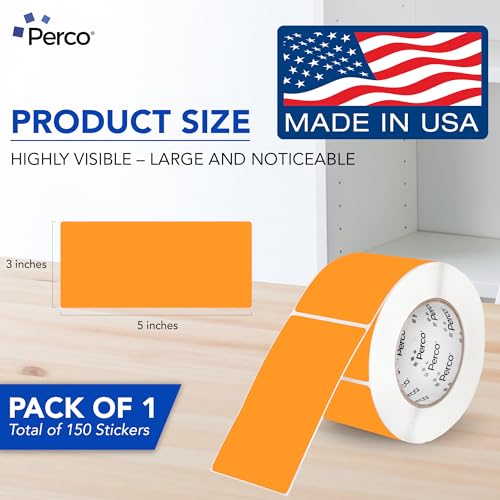 Neon Orange 3x5 Inch Perforated Sticker Labels