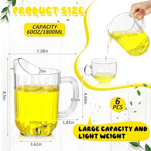 6 Pcs Plastic Water Pitchers (6 Count)