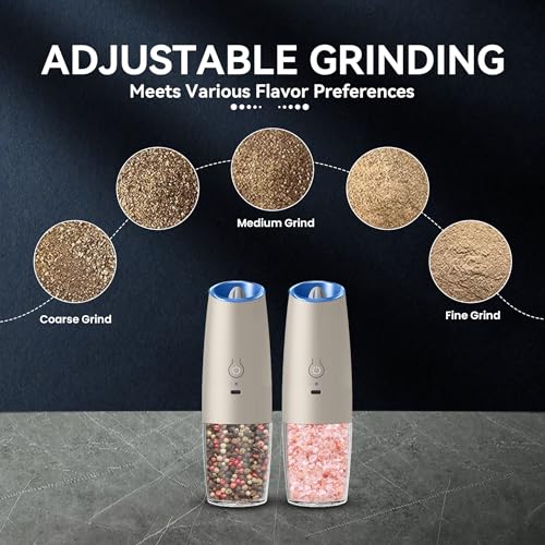 Rechargeable Electric Salt And Pepper Grinder Set (2 Count)