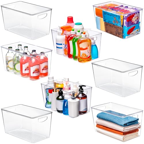XLarge Clear Storage Bins with Lids (8 Count)
