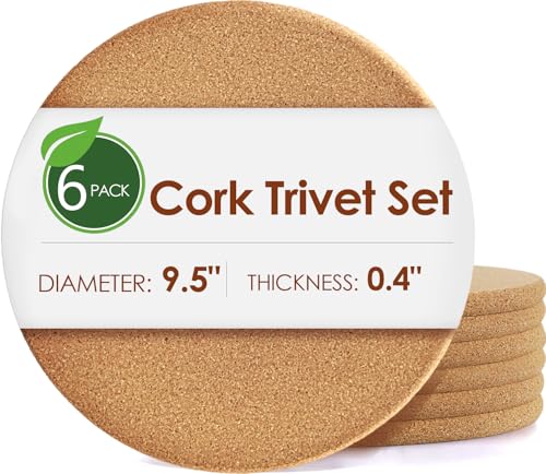 6 Pack Extra Large Cork Trivet