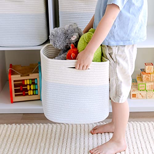 13 Inch Cube Storage Bins Cotton Rope Woven Baskets for Organizing 3 (3 Count)