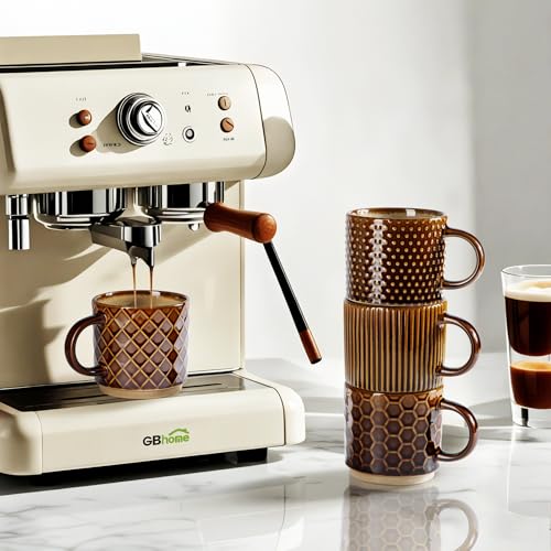 6 OZ Stackable Coffee Mugs Set of 4 (4 Count)