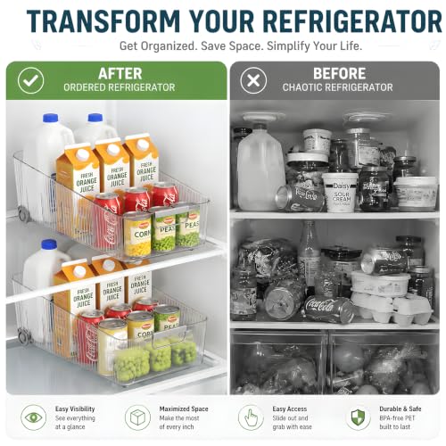 2 Pack Fridge Organizer Bins with Wheels (2 Count)