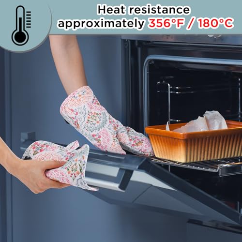 Oven Gloves Heat Resistant Potholder Set Oven Gloves with Anti (2 Count)