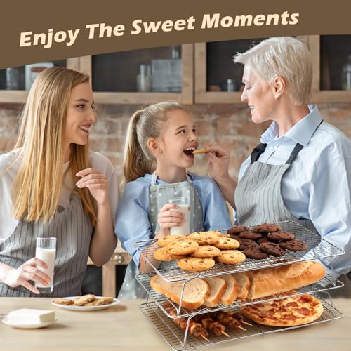 3 PCS Silver Stackable Cooling Rack (125 Count)