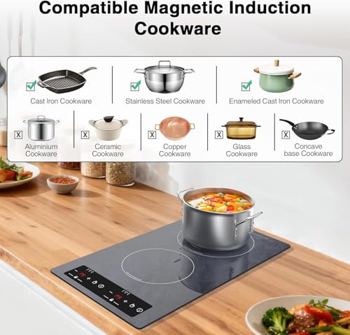 Double Induction Cooktop Portable Electric Cooktop 12'' Hot Plate