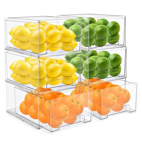 Clear Storage Drawers for Refrigerator (6 Count)